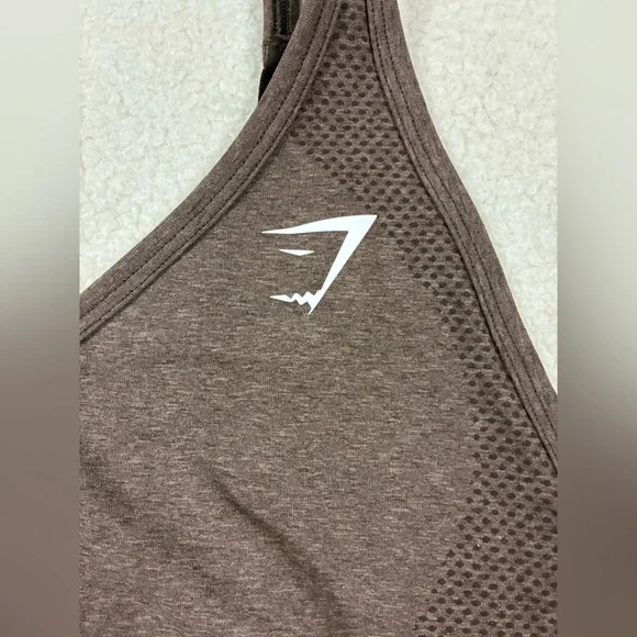 Gymshark Vital Seamless Midi Tank in Chocolate Brown Size Medium - Picture 3 of 7